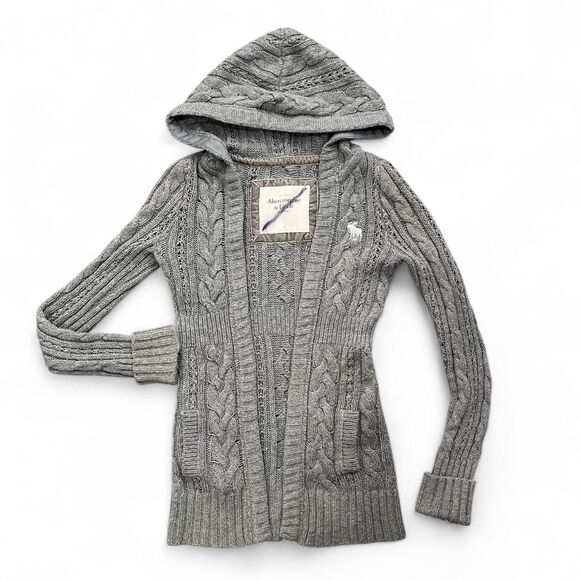 Y2K Abercrombie & Fitch Bella Swan Wool Knit Hooded Sweater - Picture 1 of 8